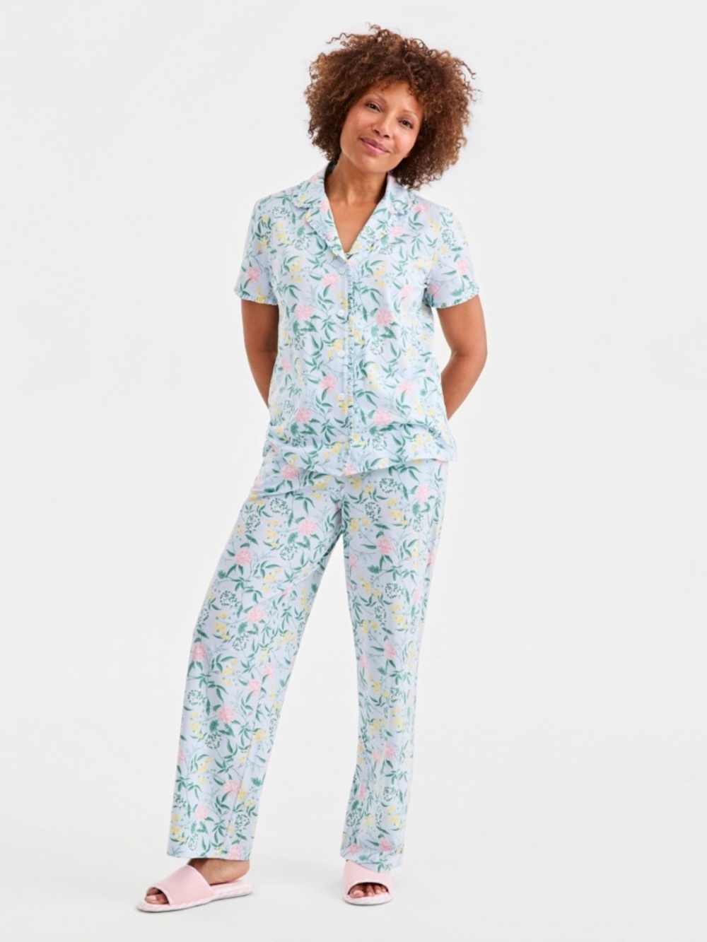 NWT S  Charter Club Women's Printed Short-Sleeve Pajama Set